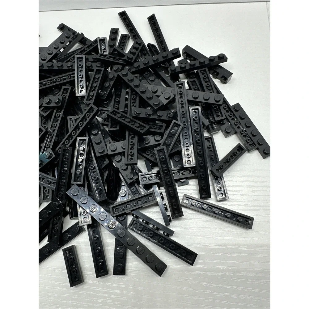 Lego Parts Plates‎ - Lot Of 150 Black Plates Assorted Sizes